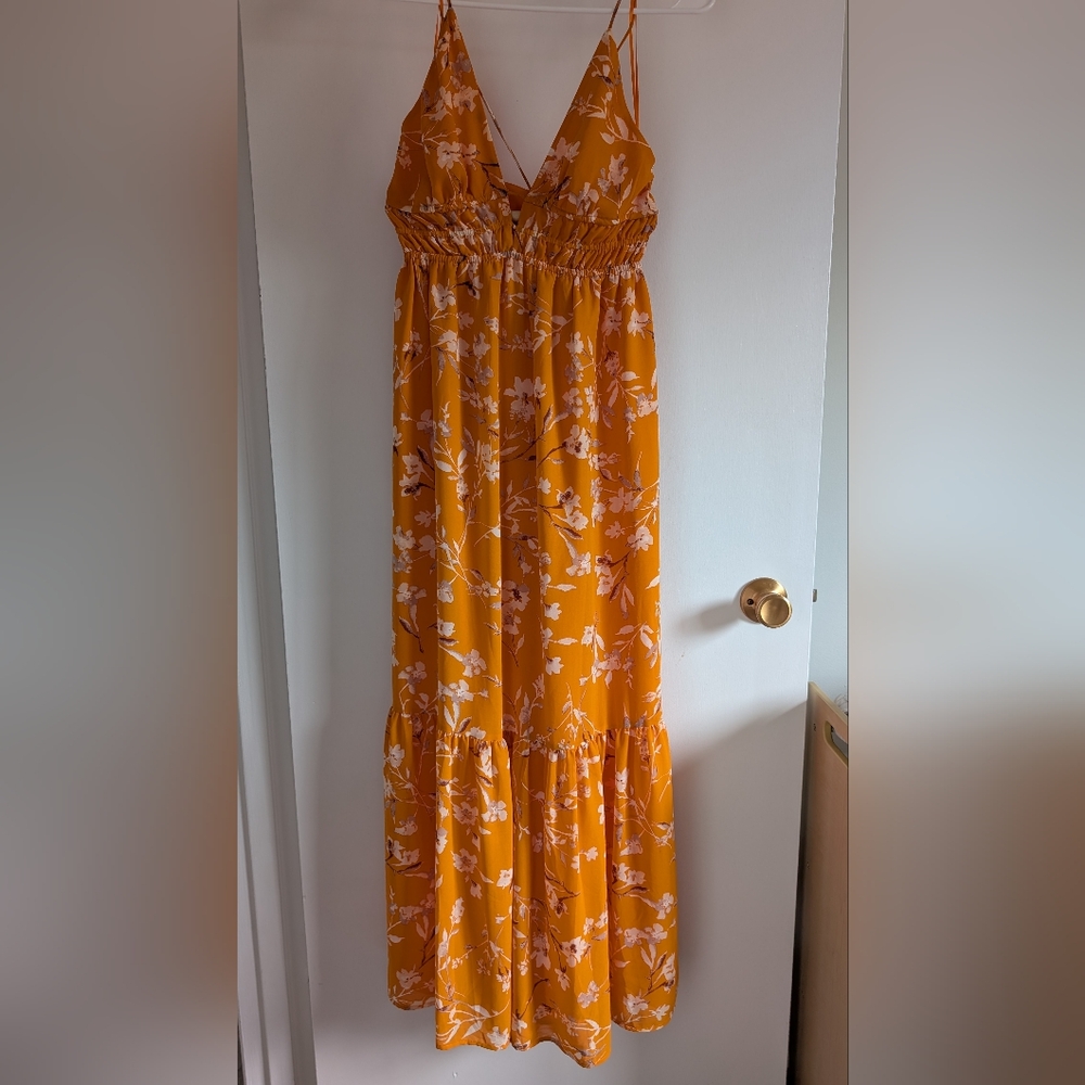 Dynamite Orange Sundress Sleeveless Spaghetti Strap